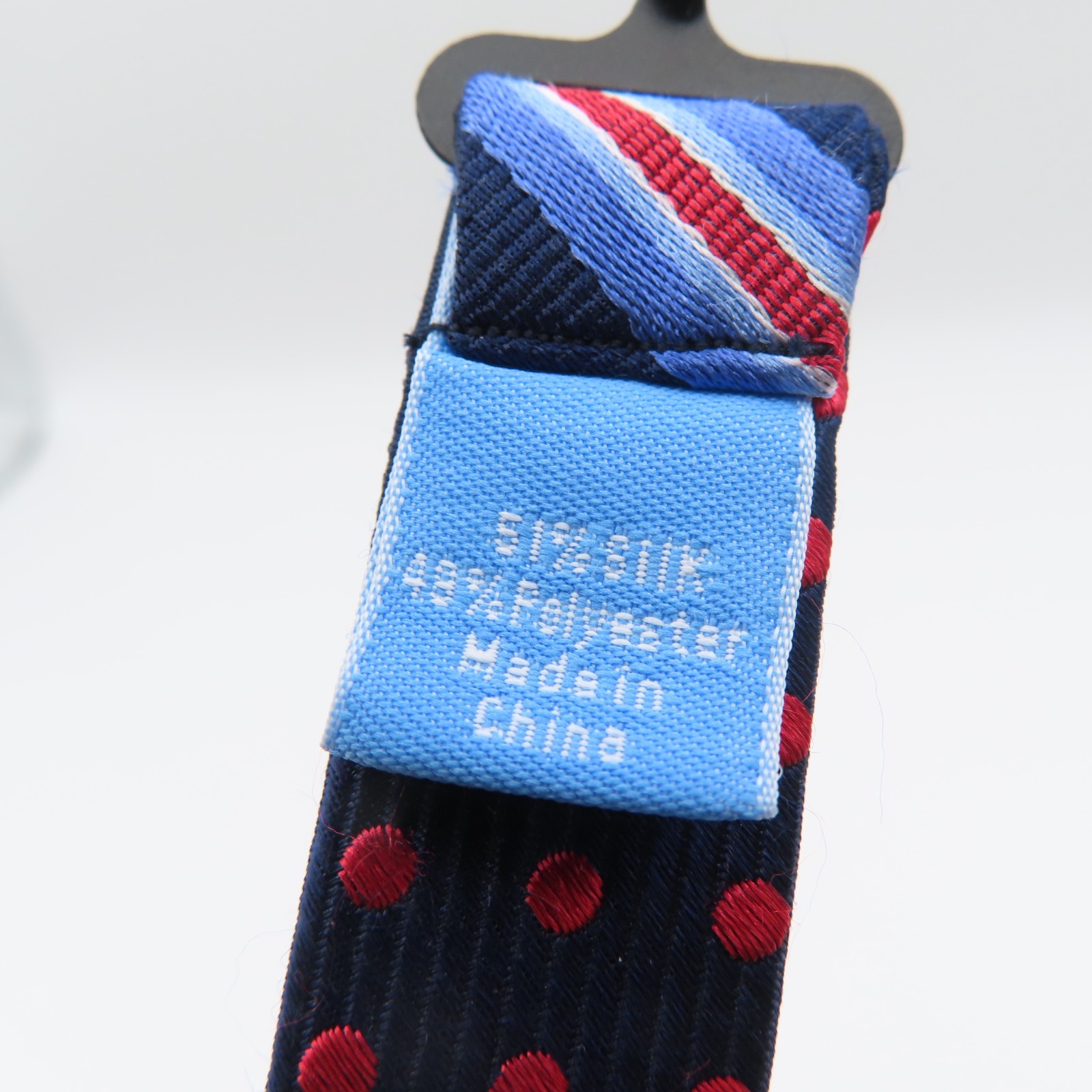 Penquin Bow Tie Silk Polyester Blue Red Striped 2.5″ Wide Pre Tied