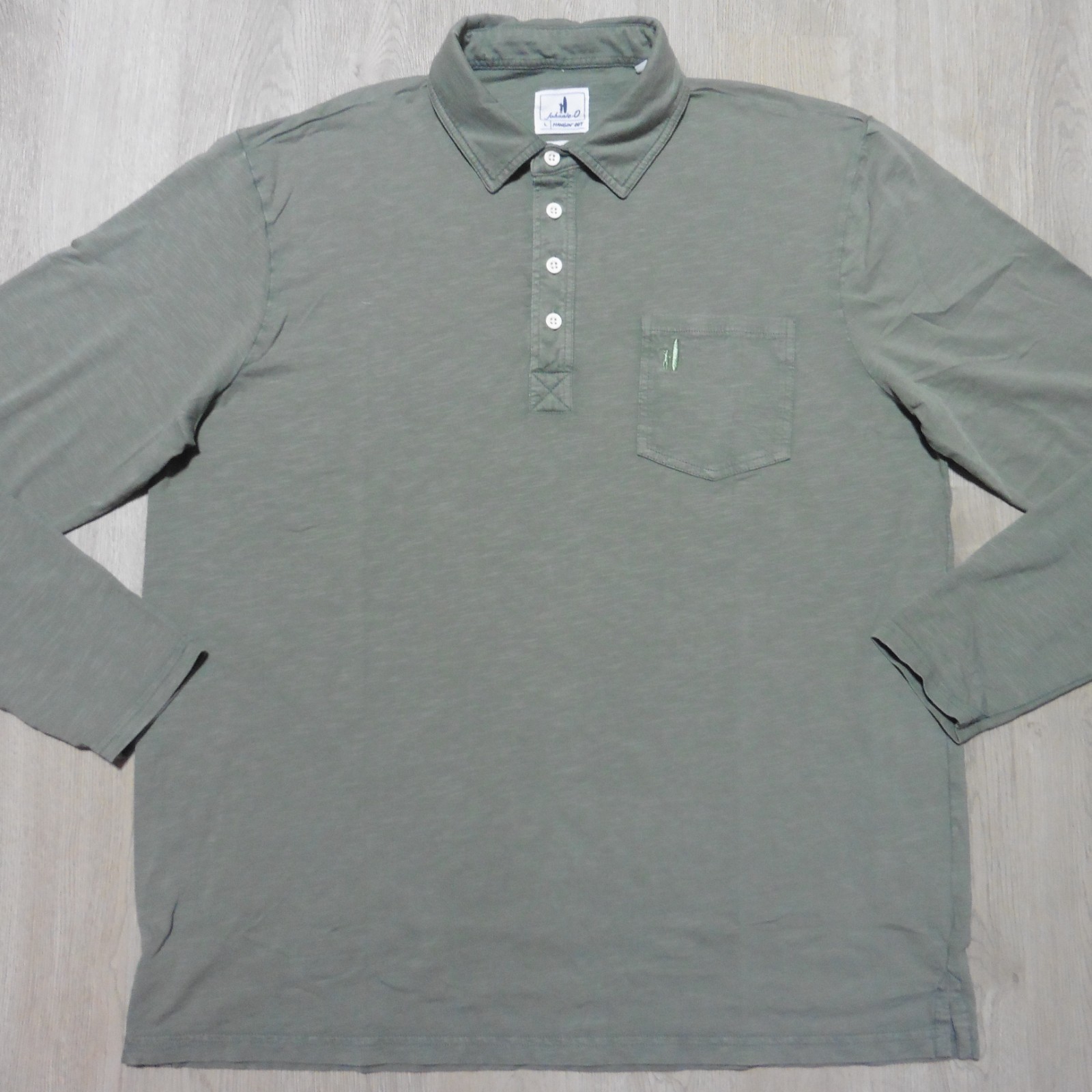 JOHNNIE O Mens COASTAL WASH POLO SHIRT LONG SLEEVE ORIGINAL 4-BUTTON GOLF