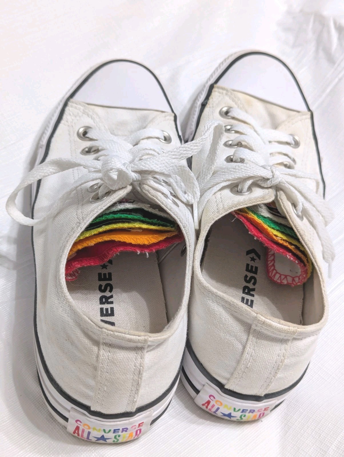 Sneakers Converse All Stars RAINBOW TONGUES Low Top Unisex Shoes Sz W8 M6 Pride