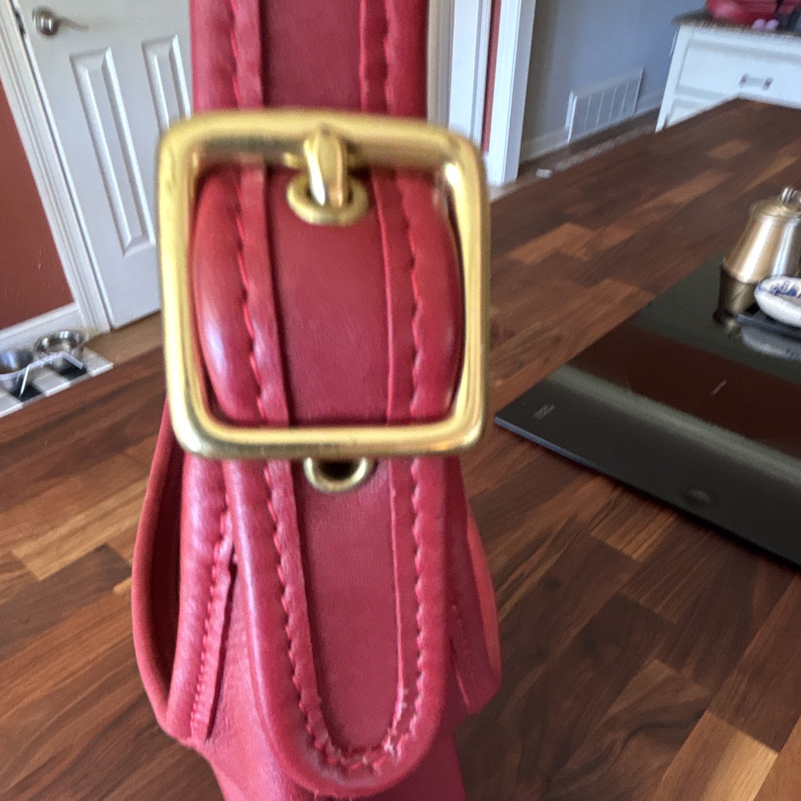 Coach Legacy Red Medium Crescent Shoulder Bag Gold Hardware Lined 9058