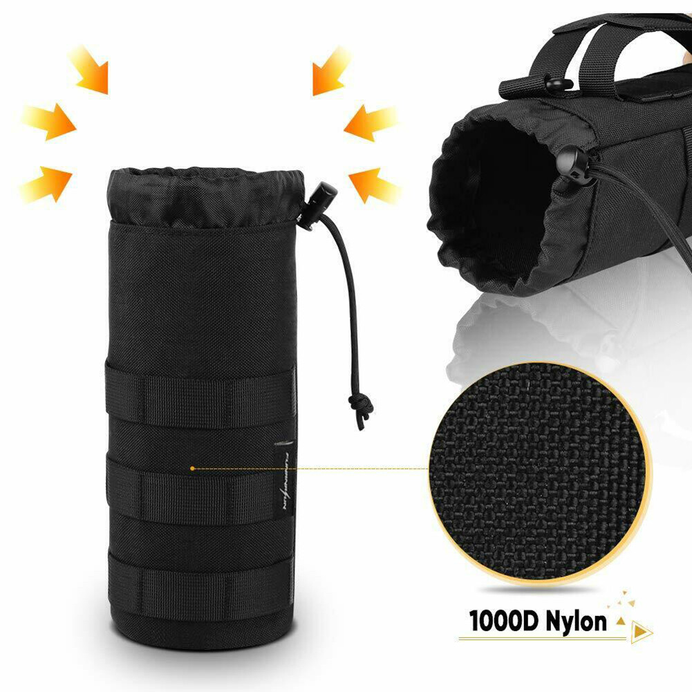 Outdoor Tactical Molle Water Bottle Bag Military Hiking Belt Holder Kettle Pouch