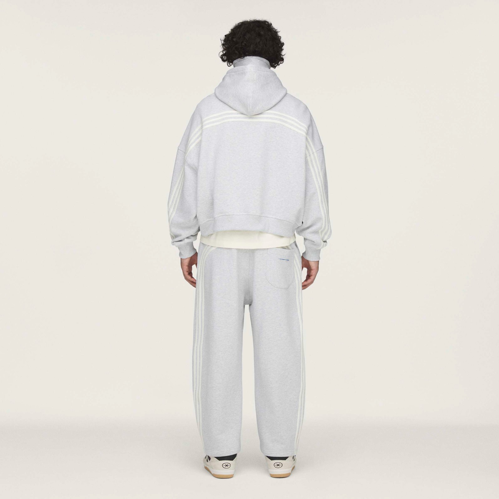Adidas x Bad Bunny (Light Grey) Men Crewneck Hooded Balaclava Sweatshirt KF1798