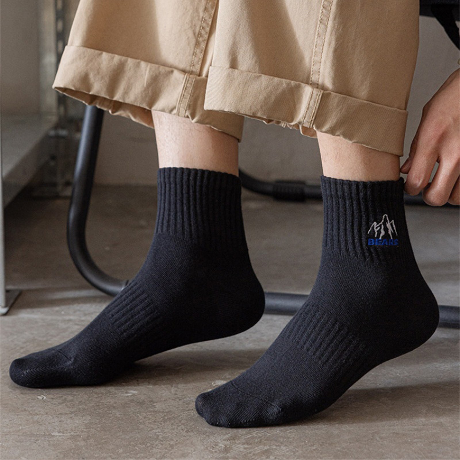 5 Pack Casual Crew Socks Men’s Short Crew Breathable Socks No Slip Everyday Sock