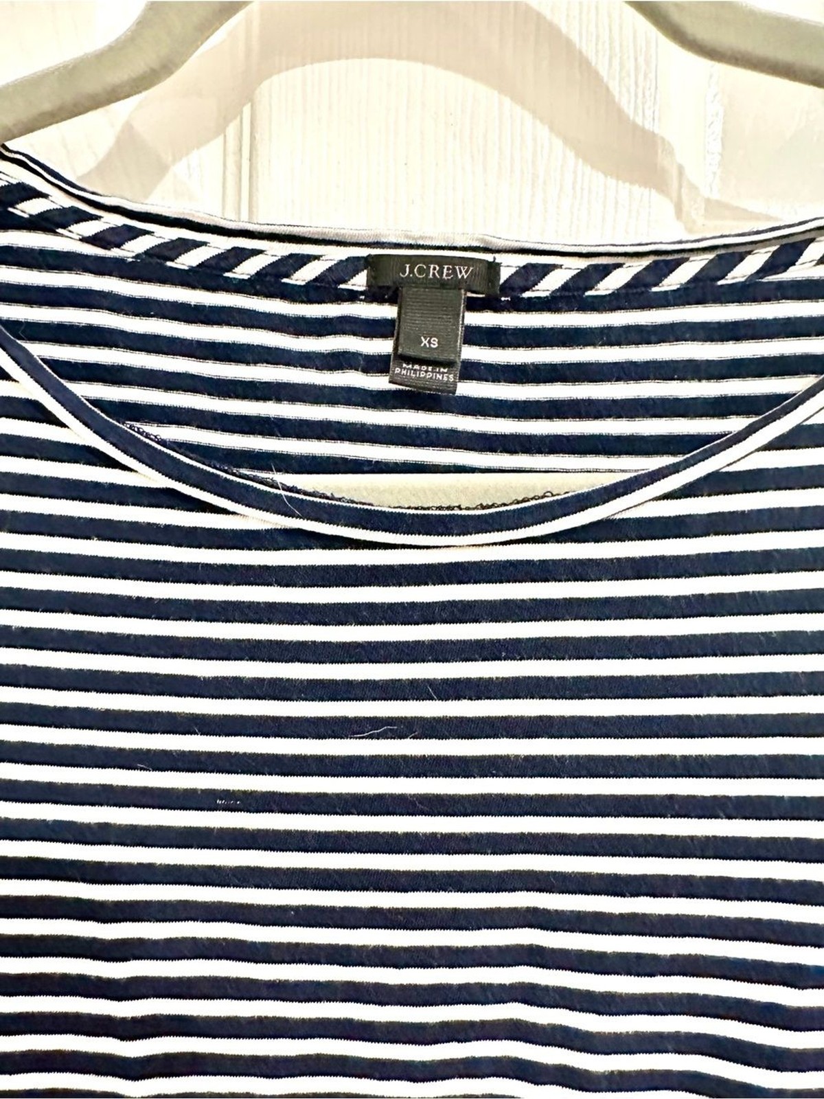 J.Crew Navy White Stripe Cap Sleeve Tee XS French Girl Basic