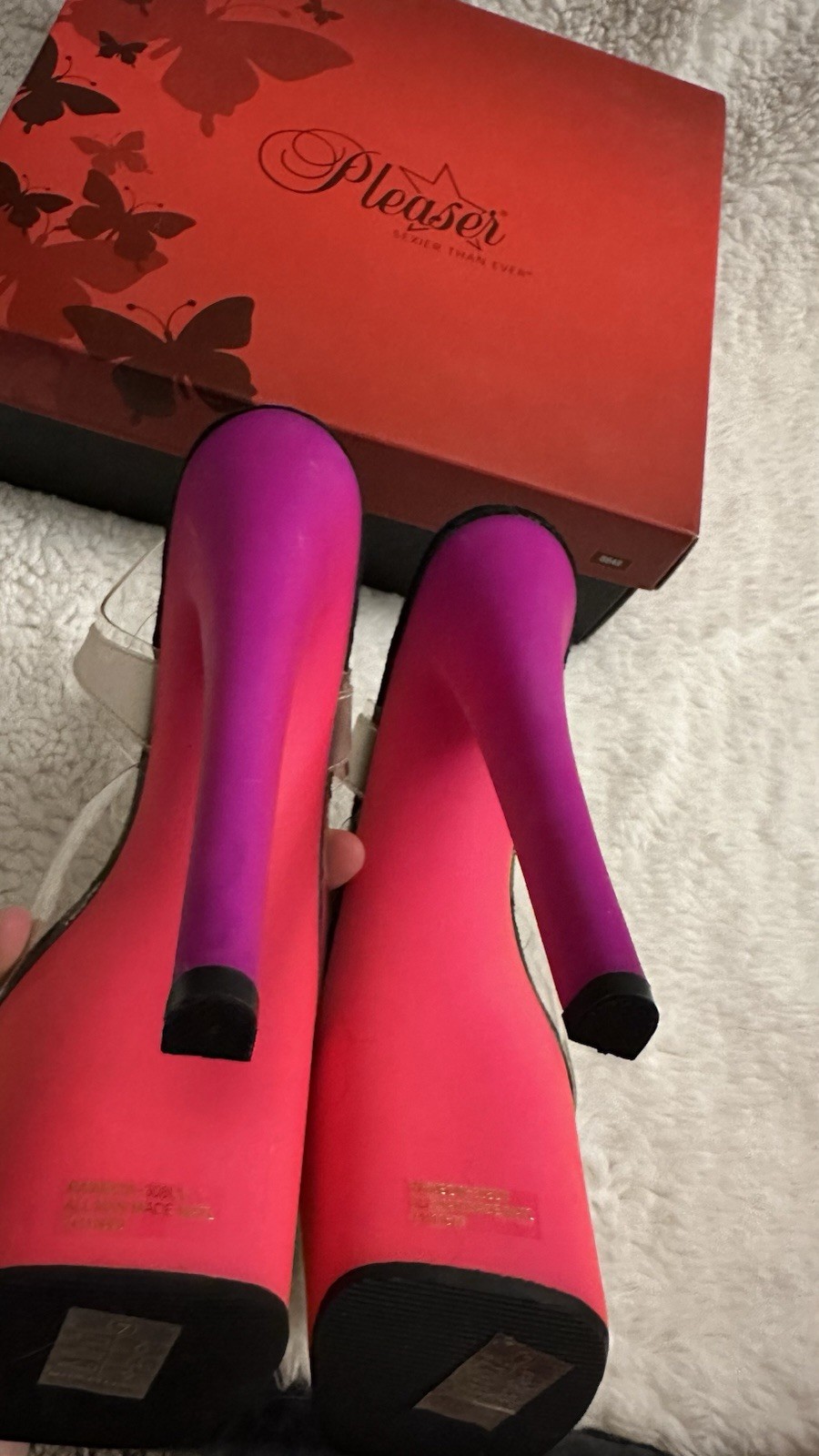 Pleaser Women’s Platform Stiletto Heels Rainbow Pole Dancing Size 7
