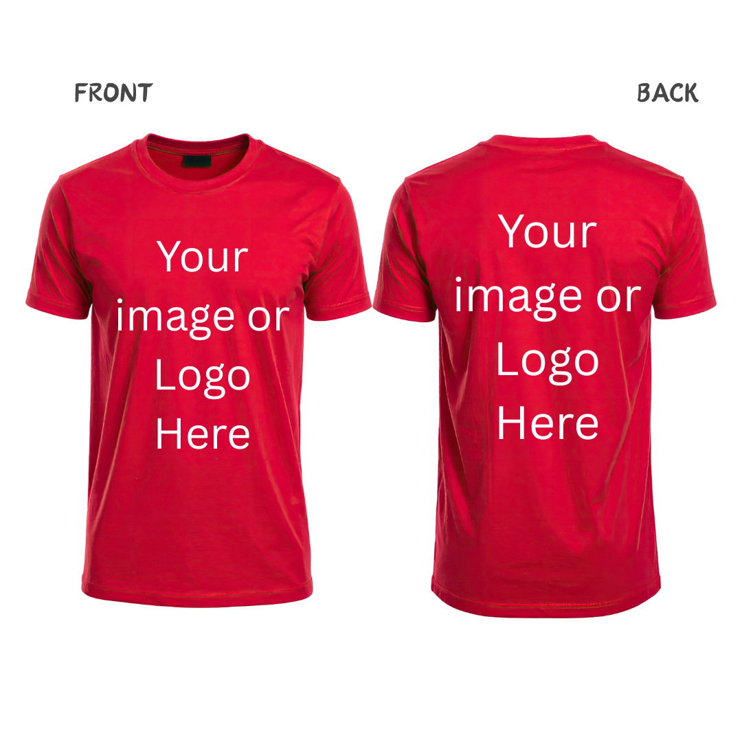Custom Print Personalized T-shirt Front Back Chest Your Design Photo Logo Unisex