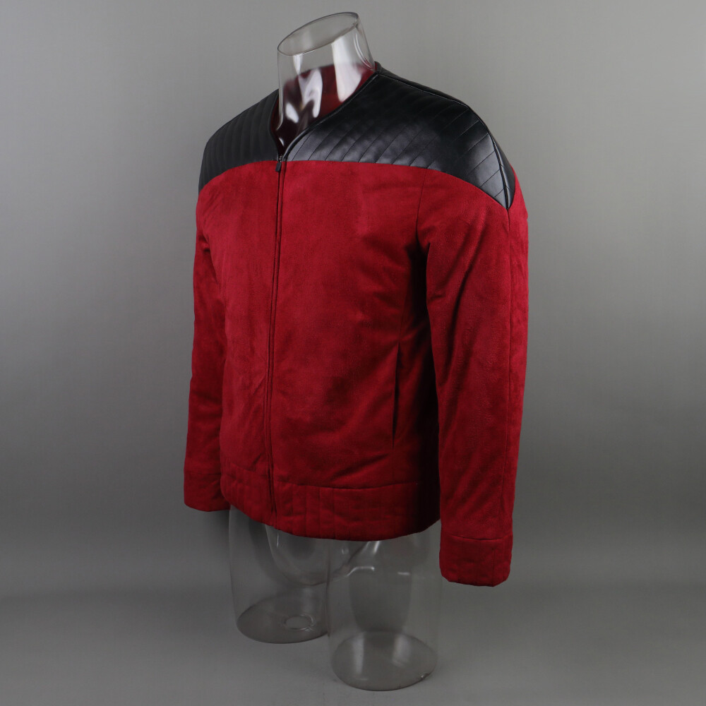 For Cosplay The Next Generation Captain Picard Red Duty Uniforms TNG Top Jacket
