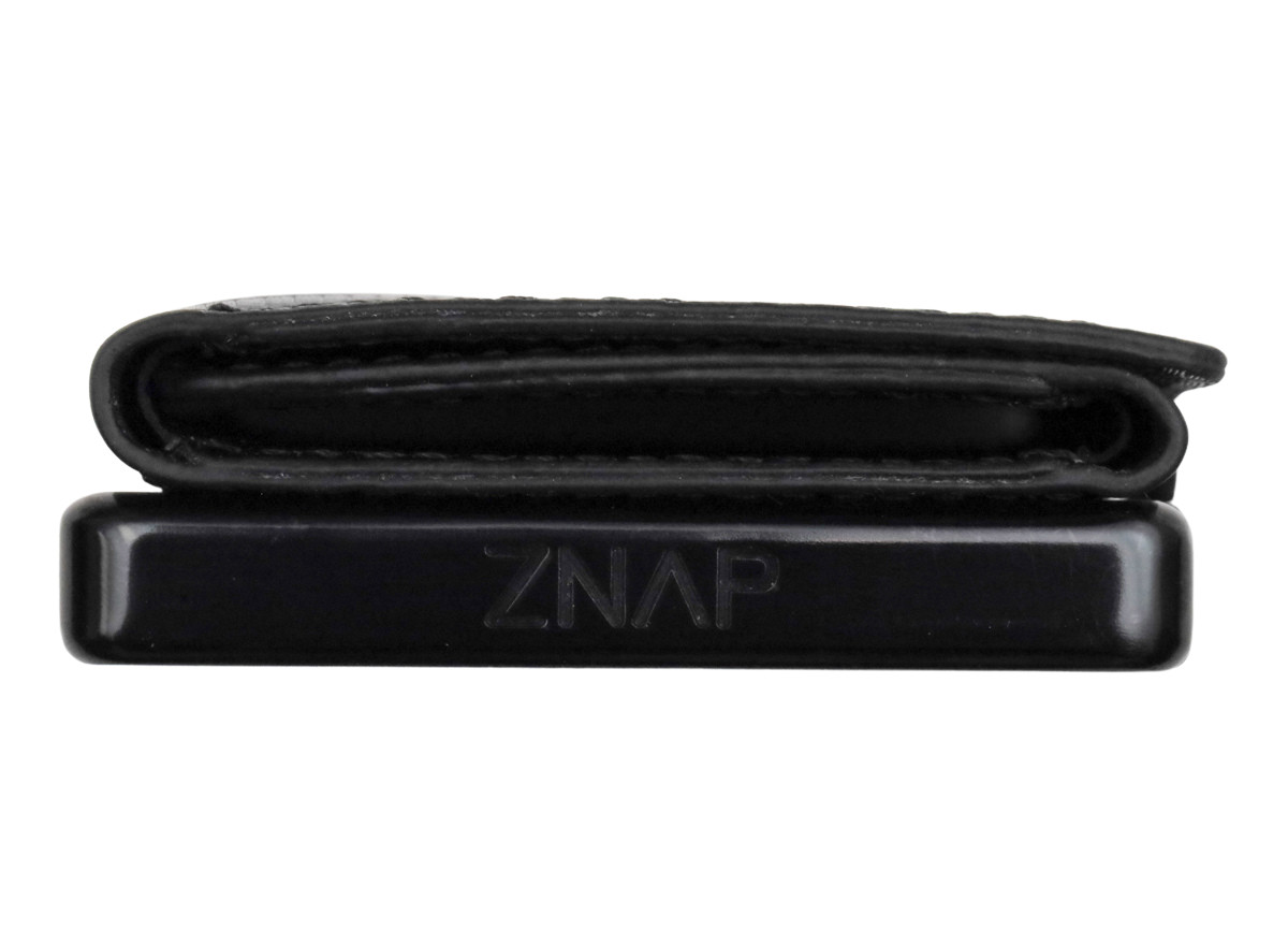 ZNAP RFID Blocking Slim Black Braided Leather Aluminum Wallet 8 Card Size
