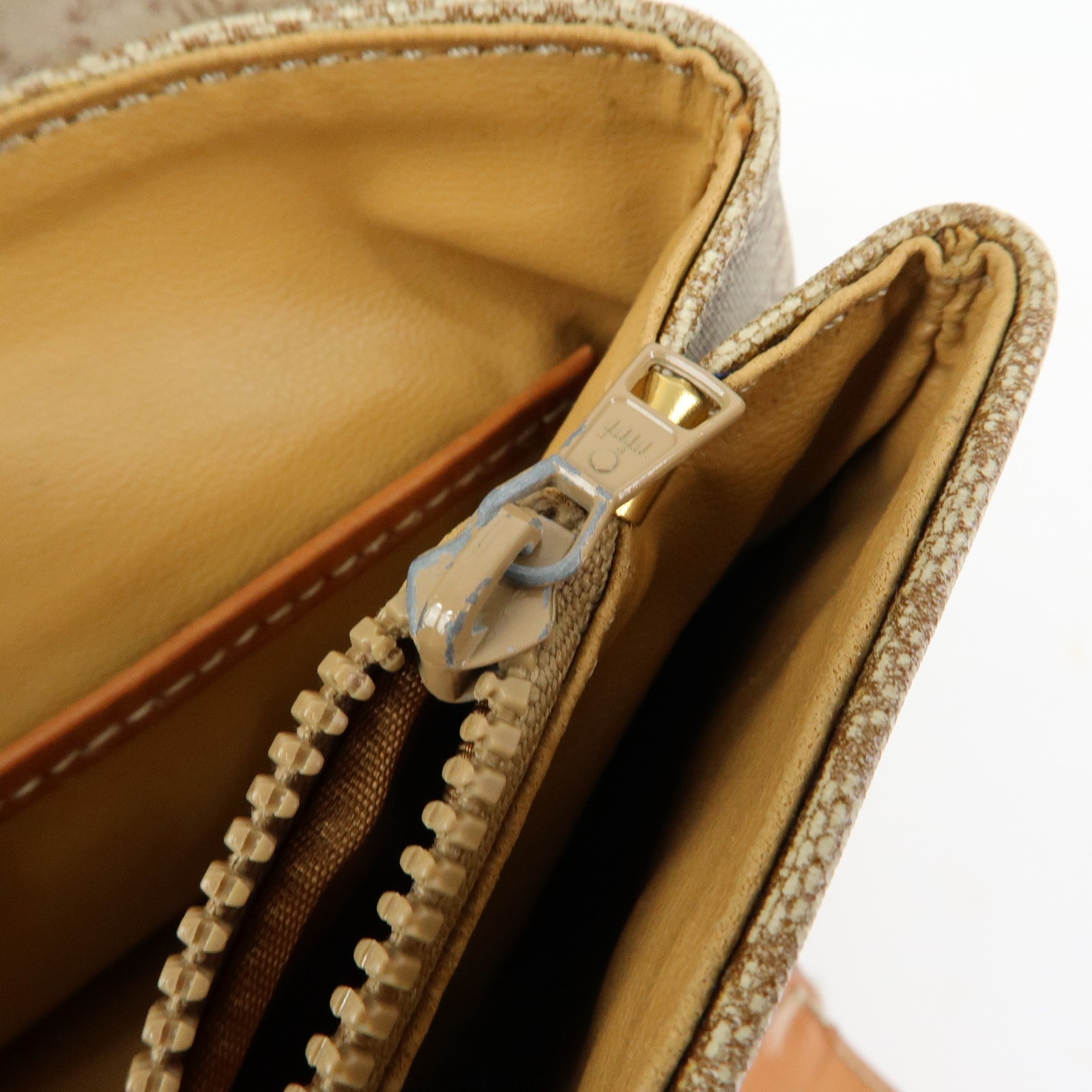 CELINE Logo Macadam PVC Leather Hand Bag Shoulder Bag Beige Brown Auth Used F/S