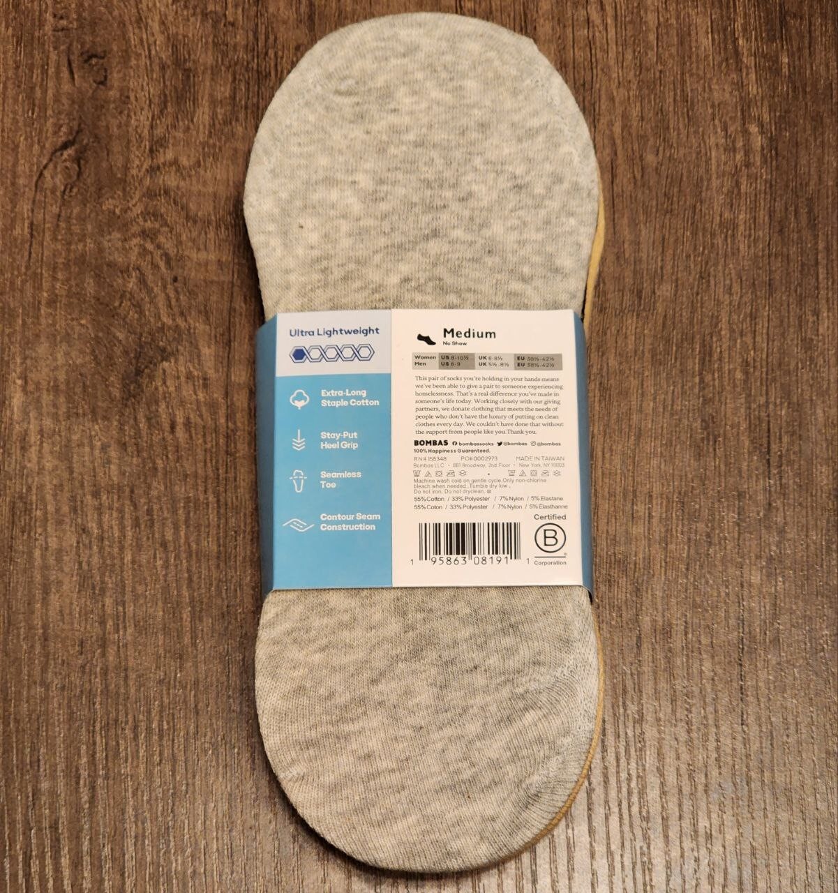 Brand New Bombas Womens Lightweight Medium No Show Sock TWO 4-Packs – USA Seller