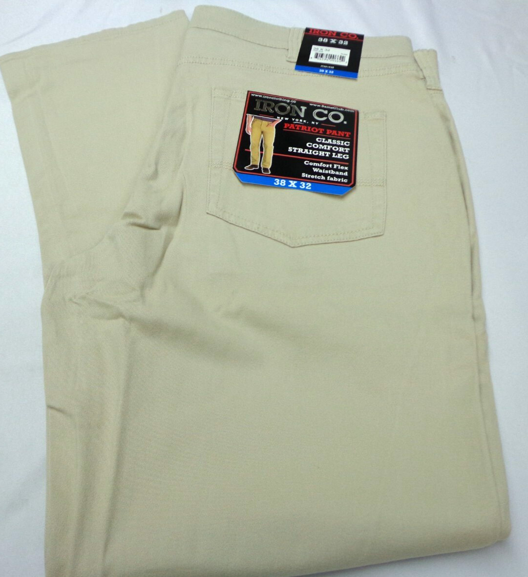 Iron Co. Men’s Classic Stretch Comfort Patriot Pants ‘Dune’ Cream Color 38 x 32