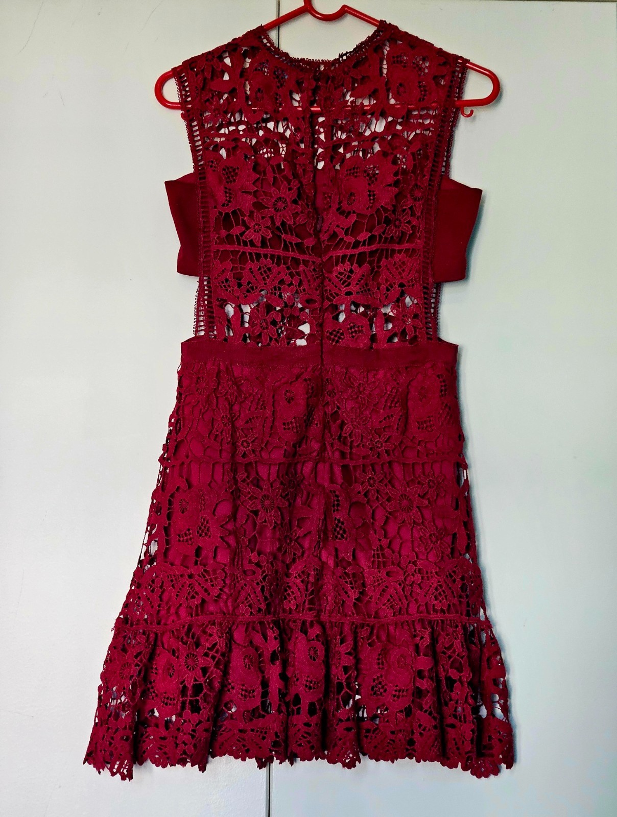 Elegant Red Lace Summer dress size Small