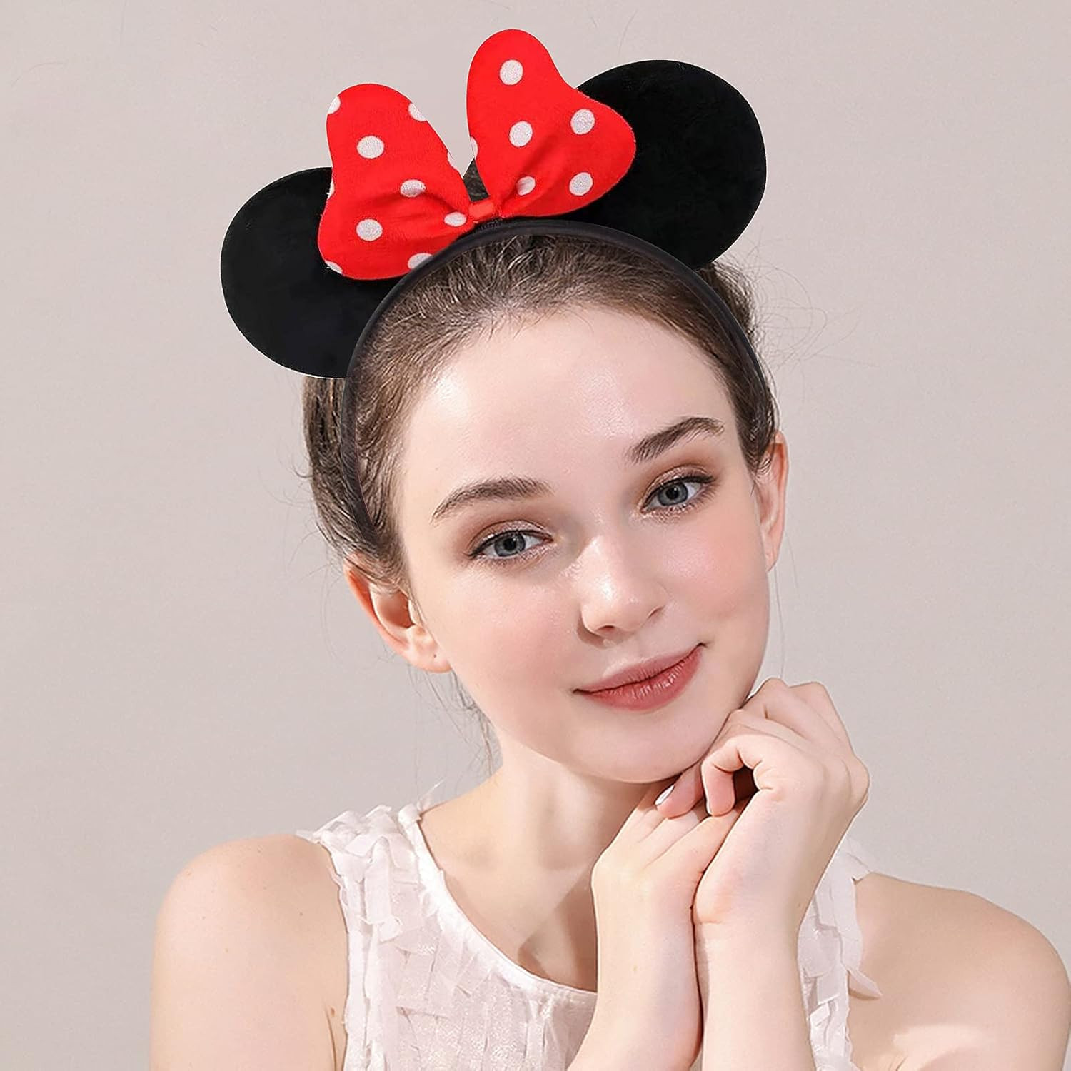 20Pcs Women’s Fabric Covered Satin Headbands 1CM Wide Black Ribbon Head Bands Gi