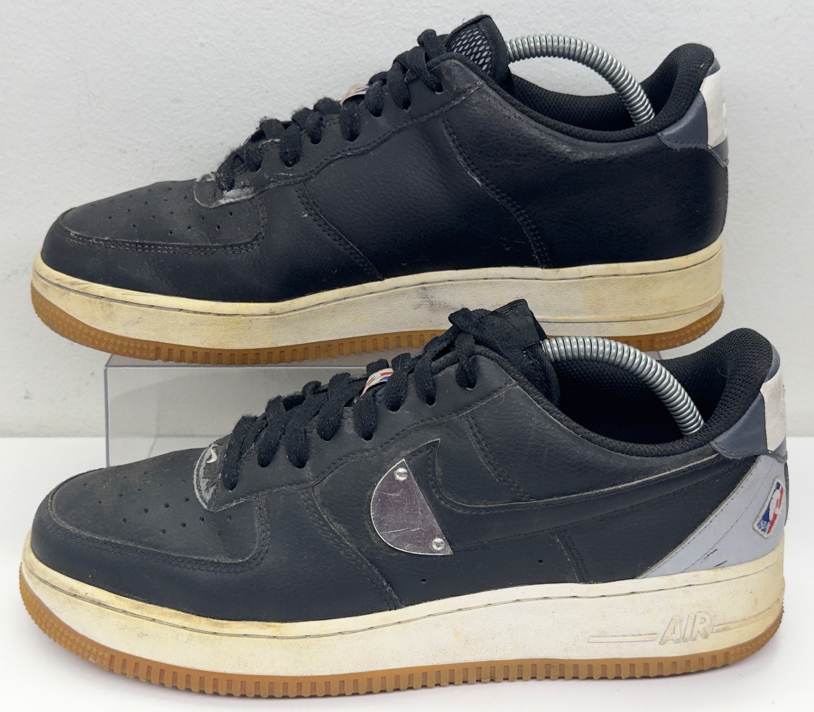 Nike Air Force 1 Low ’07 NBA Pack Black Silver Gum Sneakers CT2298-001 Size 10