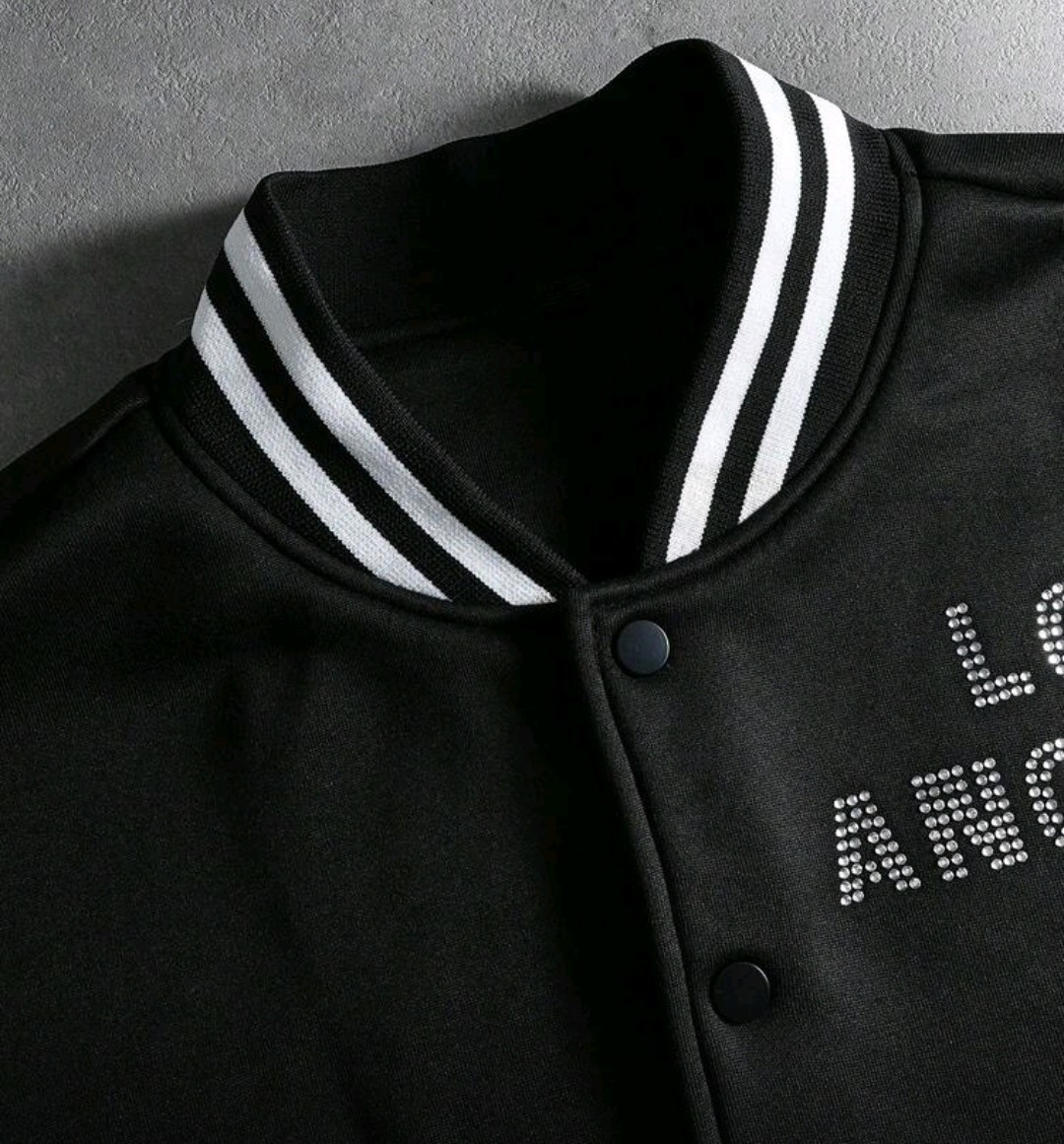 New Men Luxury Diamond Rhinestones Coat High Quality Black Jacket
