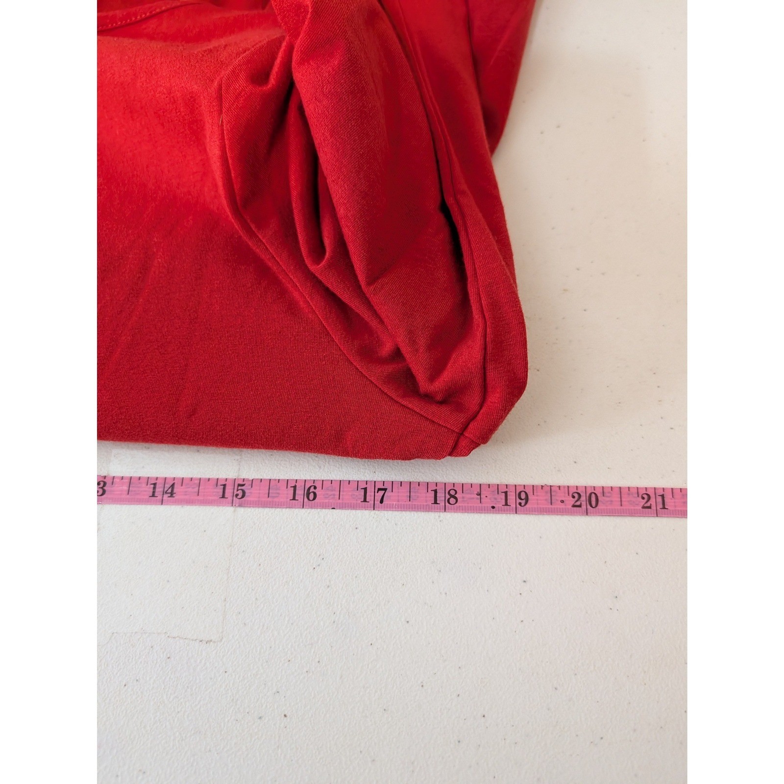 DG2 by Diane Gilman Red Embellished Tunic Top Long Sleeve Pleated Peplum Small
