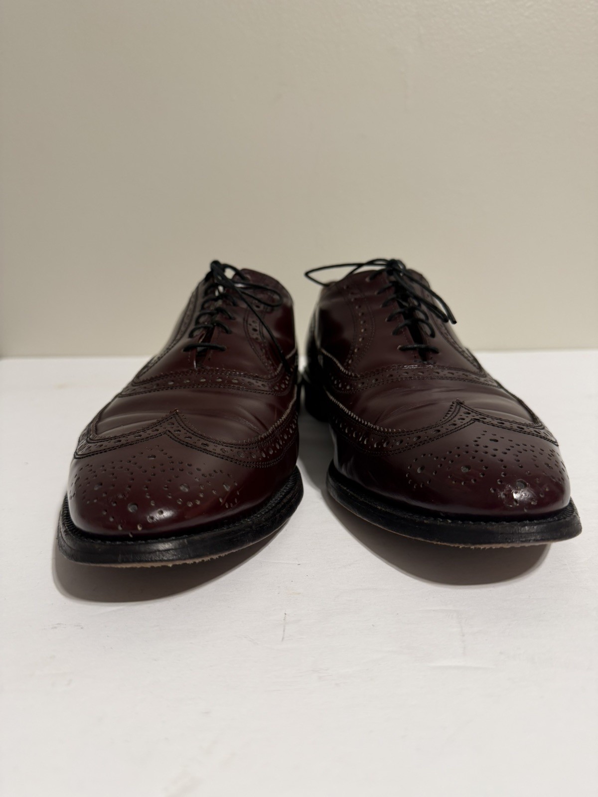 Allen Edmonds Lloyd Men’s Burgundy Oxblood Leather Wingtip Oxford Size 12D