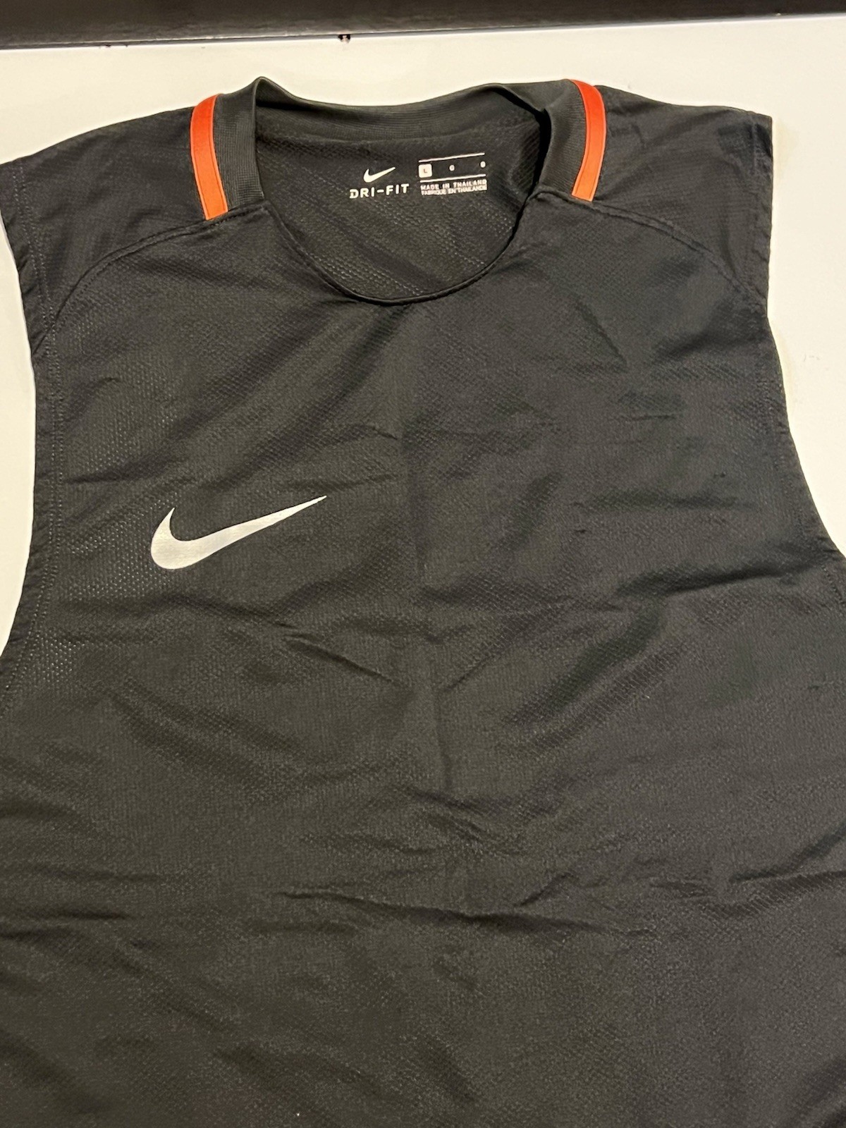 Nike Dri-Fit Tank Charcoal Grey Orange Mens size L