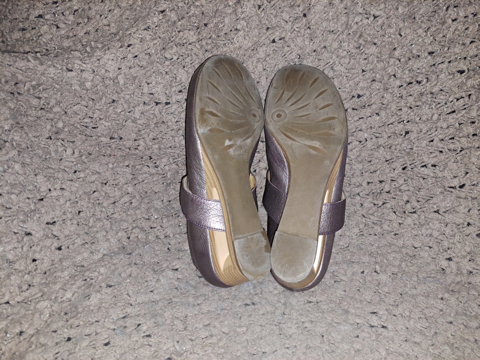 THERESIA M.-Metallic Leather Mary Janes-Strap/Heel-Size 4.5UK/6.5US-Near Mint