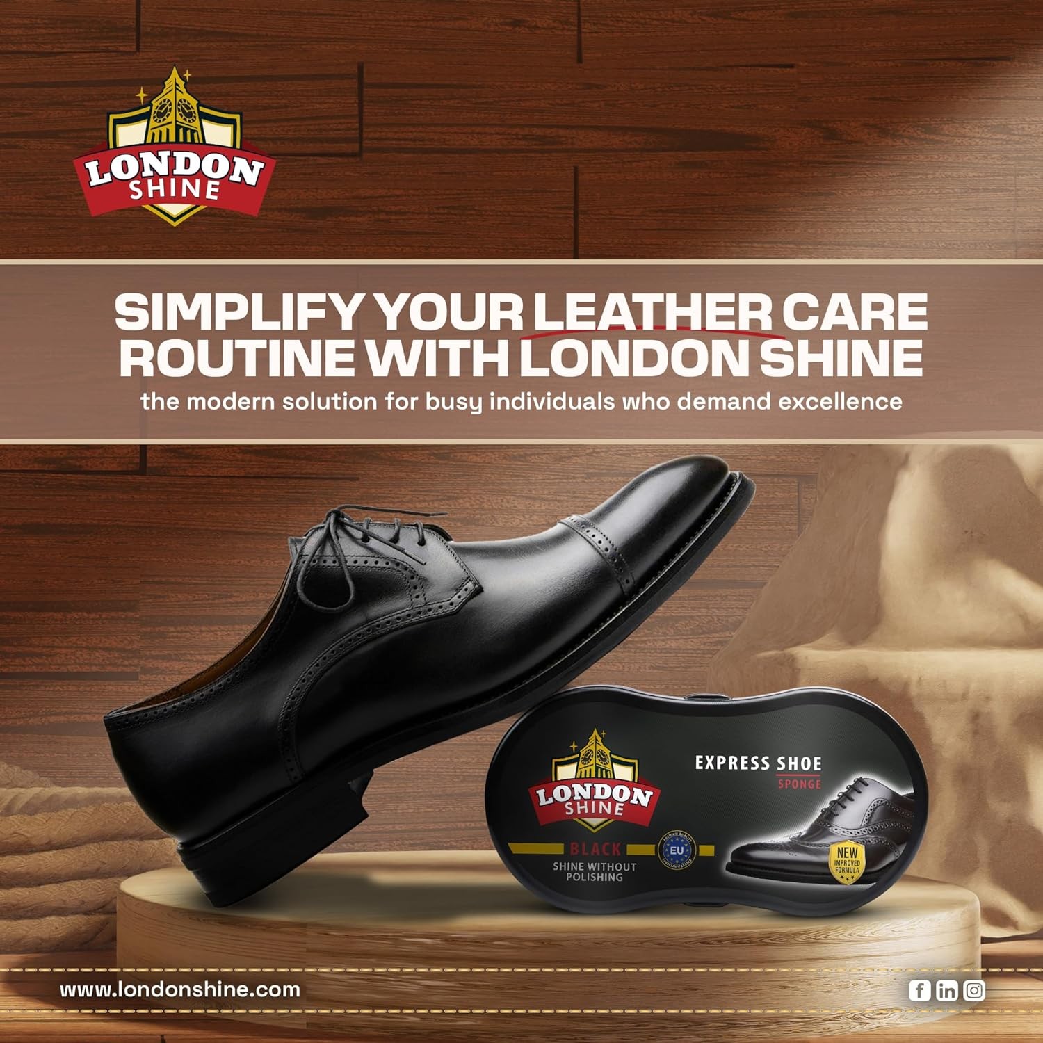Black Leather Shoe Shine Sponge – Instant Shine, Compact & Travel-Friendly