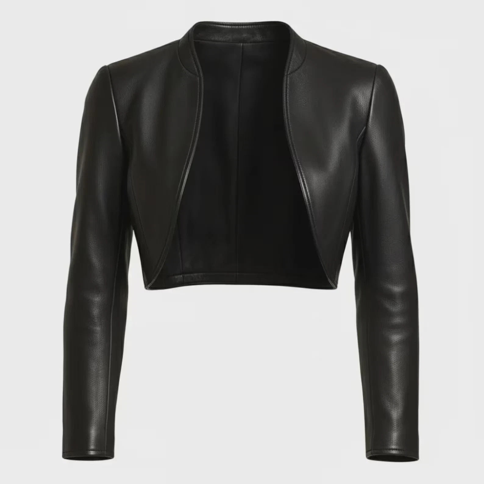 Women’s Handmade Black Cropped Bolero Leather jacket – Women’s Cropped Black