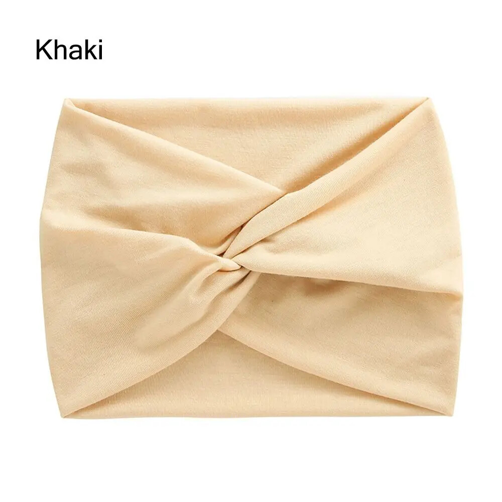 Twisted Hair Wrap Yoga Headband Stretchable Turban Hairband Fashion Solid Color