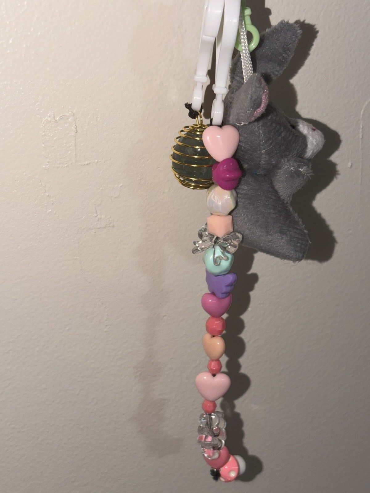 Miniature Bunny Keychain With Handmade Charms