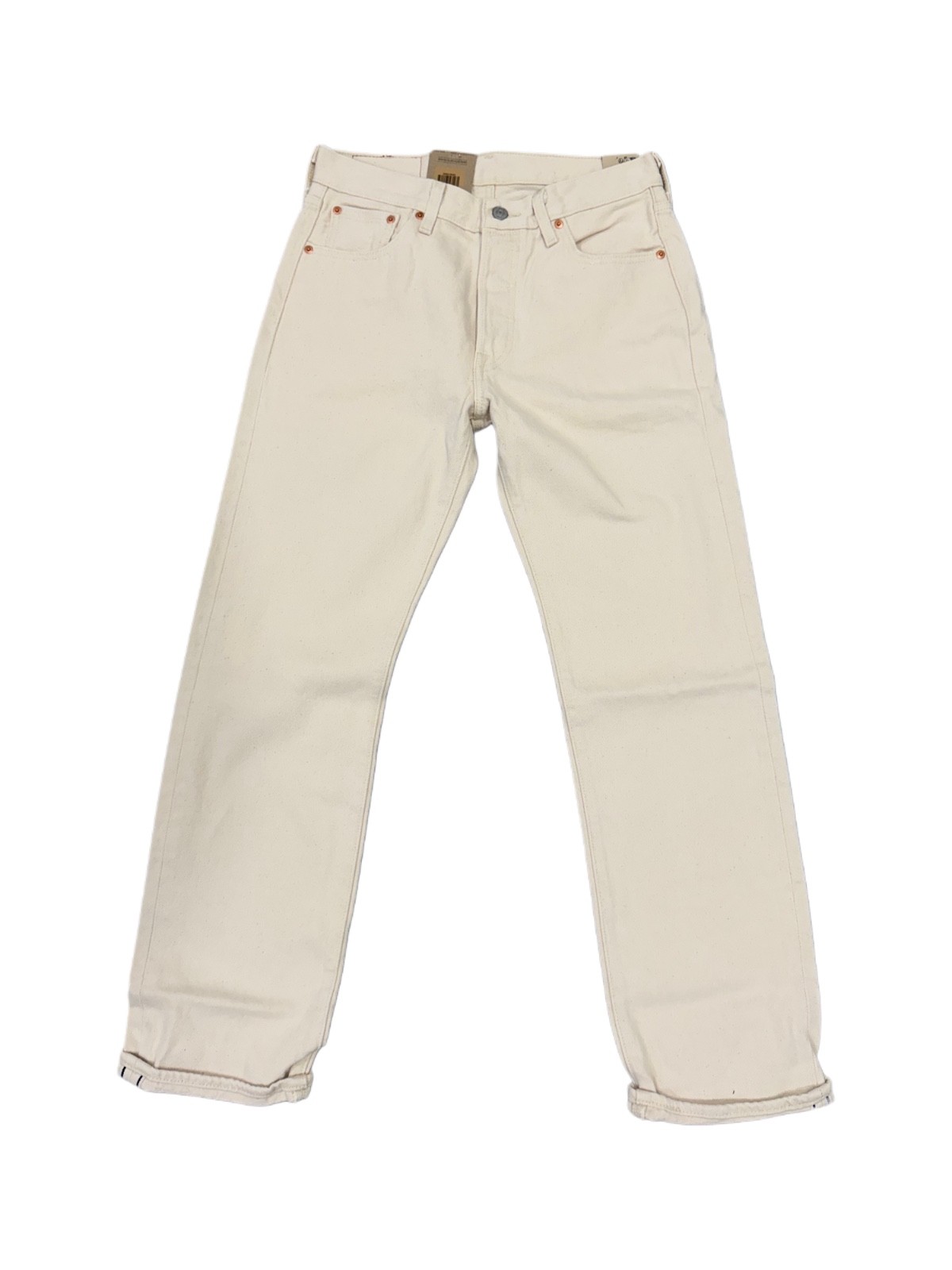 Levis 501 Jeans New Mens Original Button Fly Color Off White Cream 005013343