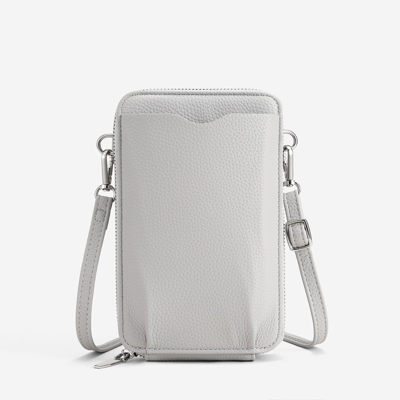 Lychee Pattern Vertical Zip-Around Phone Bag Wallet Card Holder