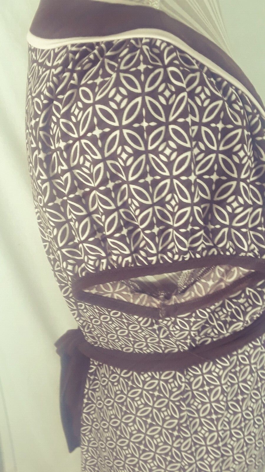TA1=27 Speechless ladies size XL blouse brown and white design short sleeve