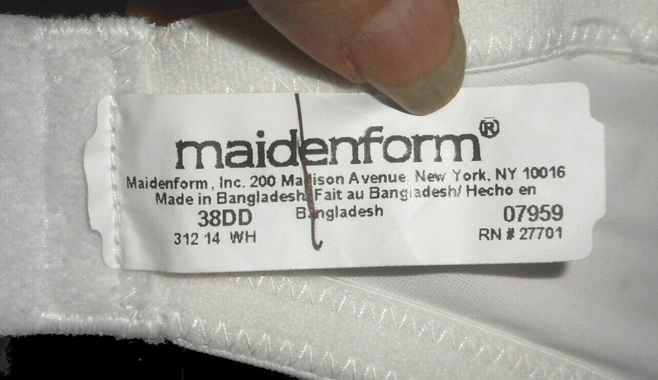 New Bra Maidenform 1-Fabulous-Fit T-Shirt White Underwire 07959 MSRP-$38.00 38DD