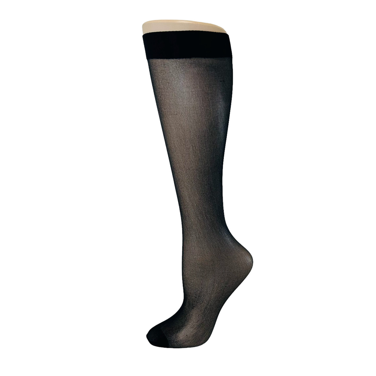 12 Pair Sheer Nylon Comfort Top Knee Highs Knee High Made In USA Choice of Color