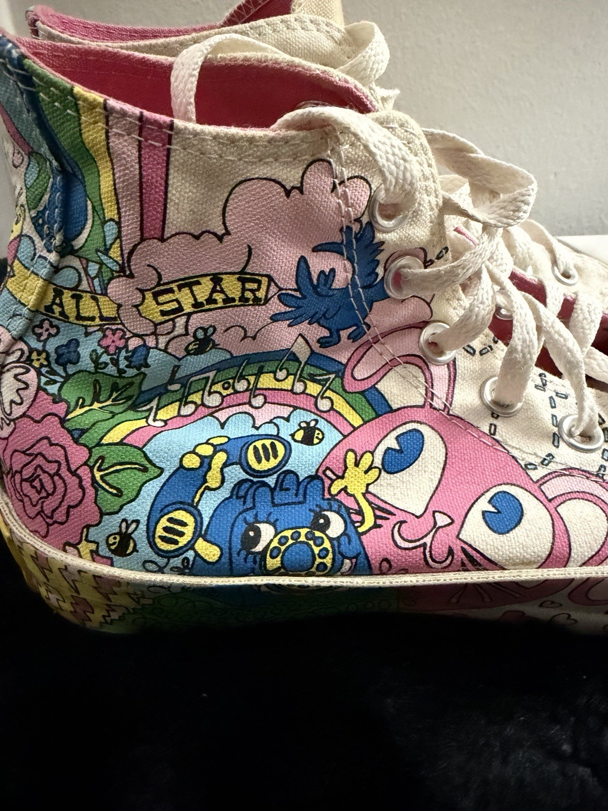 Converse Notebook Print Doodle Graffiti White Chuck Taylor All Star Hi Top W8/M6