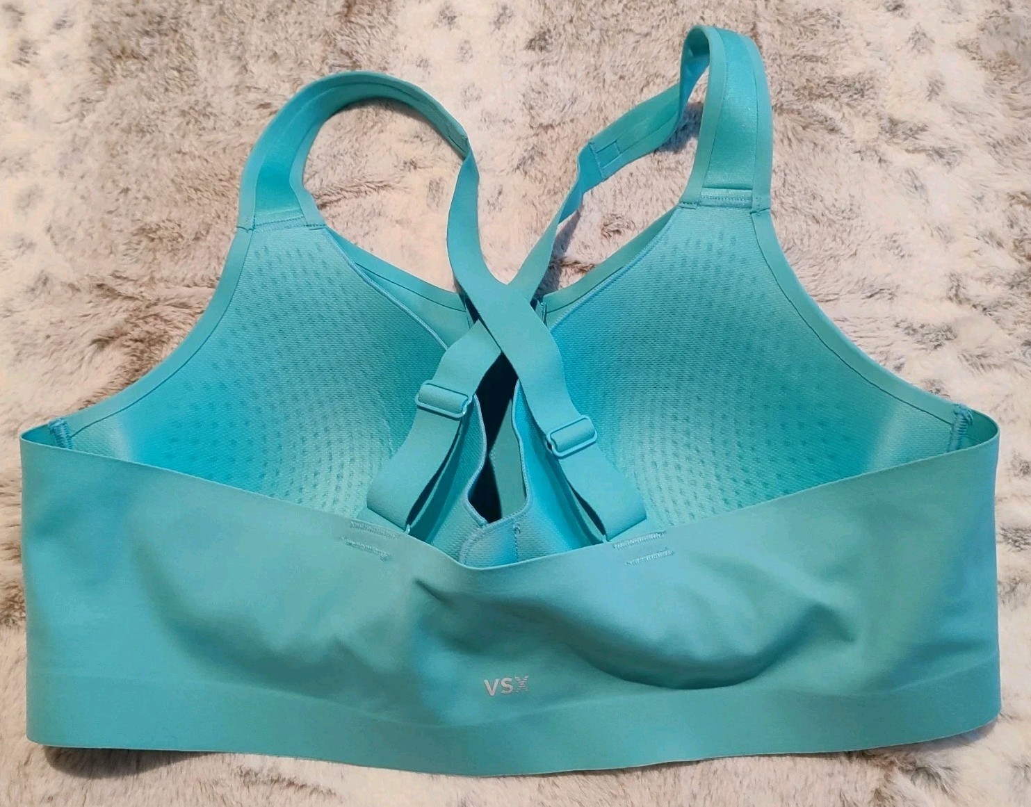 Victoria’s Secret VSX Sport Bra 36C Teal Front Zip High Support Yoga Style New