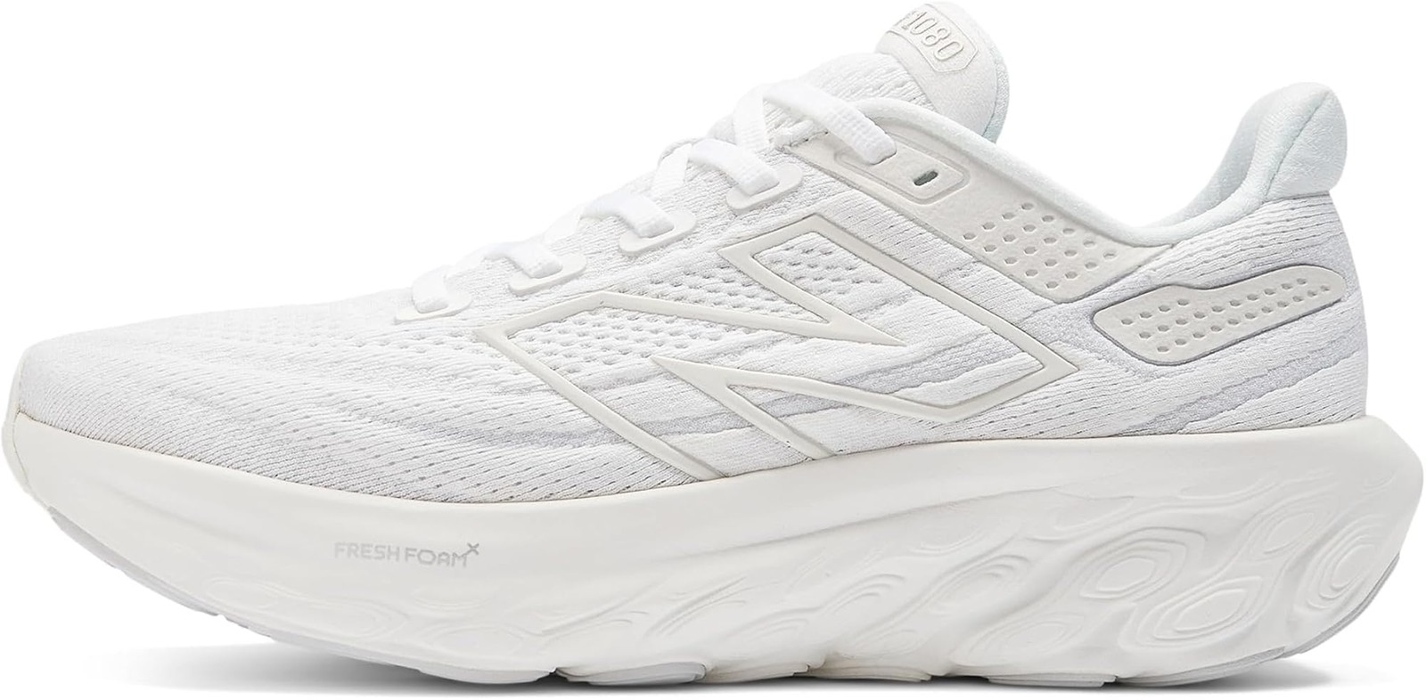 New Balance Women’s Fresh Foam X 1080 V13 Running Shoe, White/Silver Metallic, 9