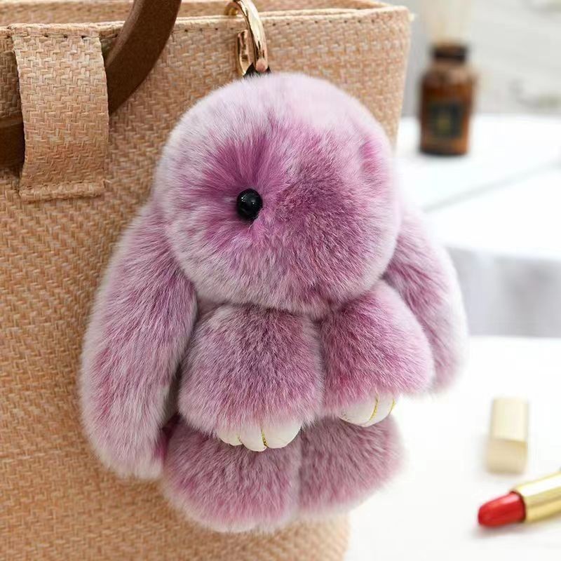 Cute Charm Key Chain Bag pendant Plush Bunny Toy Rabbit Fur Doll Gifts Keychain