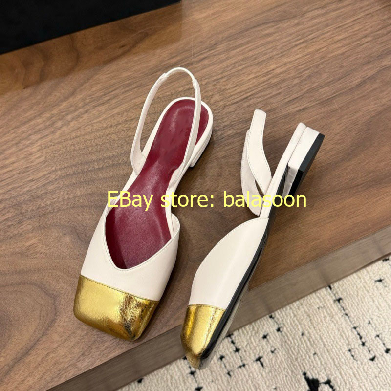 Retro Color Matching Square-Headed High-Heeled Sandals Baotou Thick-Heeled 35-41