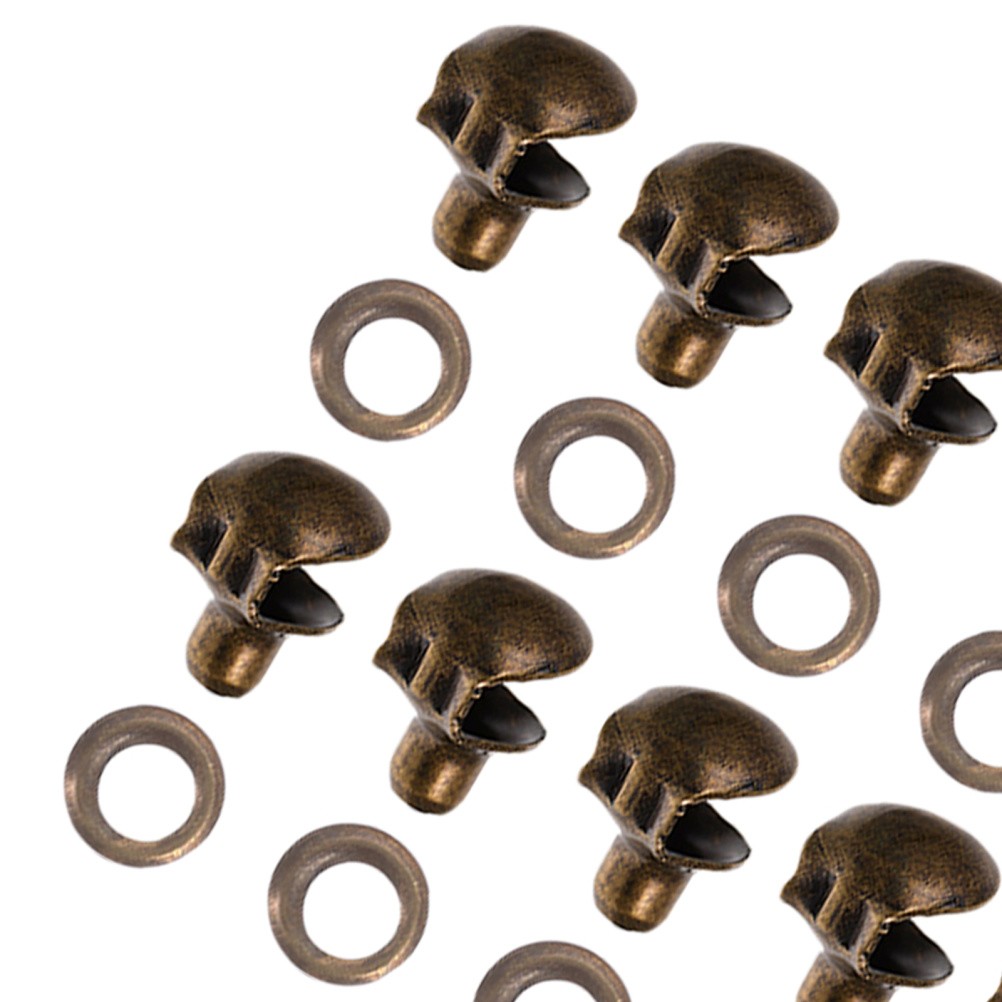 10Pcs Boot Shoe Buckles Metal Lace Repair Kit Dark Brown for Hiking and Camping