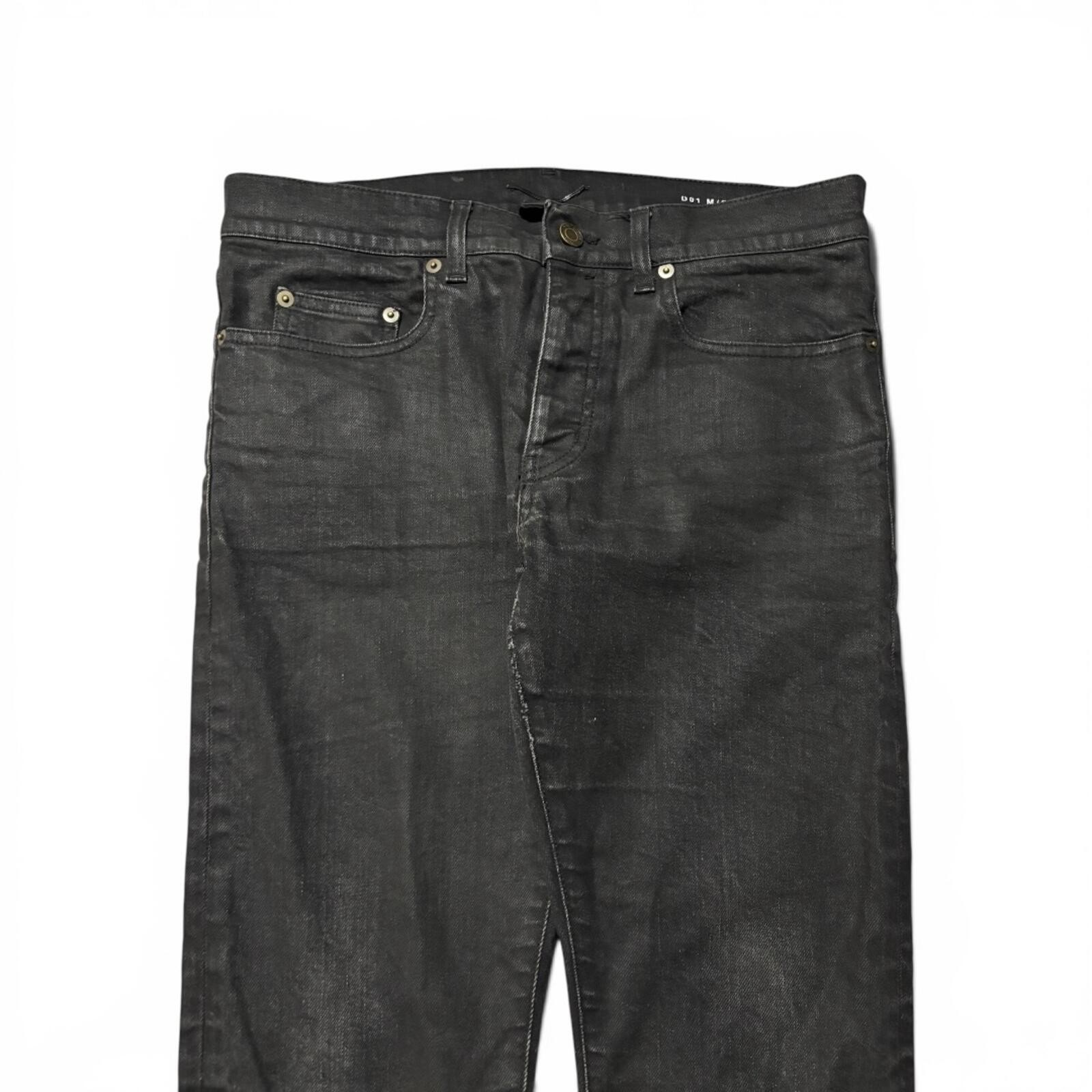Saint Laurent Paris Black D01 Coated Denim Jeans