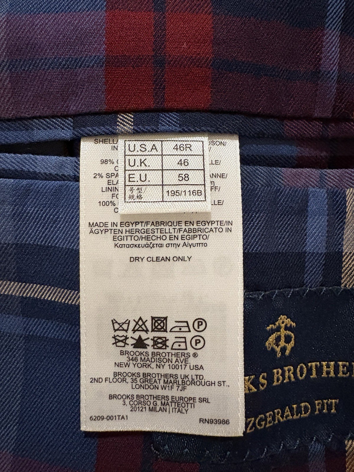 Brooks Brothers Men’s Fitzgerald Fit Beige Corduroy Sport Coat 46R Two-Button