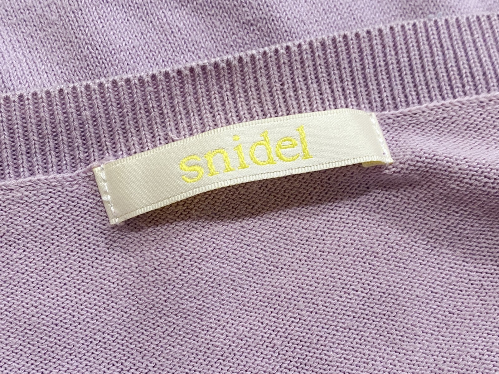 SNIDEL Long Purple Heart Sweater Gingham Indigo Cute Jumper GYARU Hime JAPAN