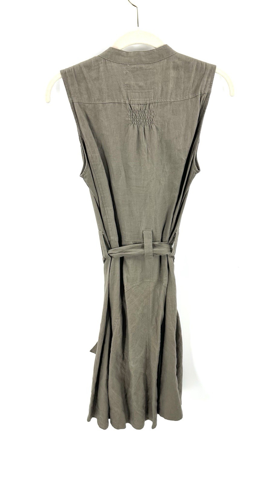 Malvin Linen Shirt Dress Womens 6 Coastal Button Down Capsule Minimalist Belted