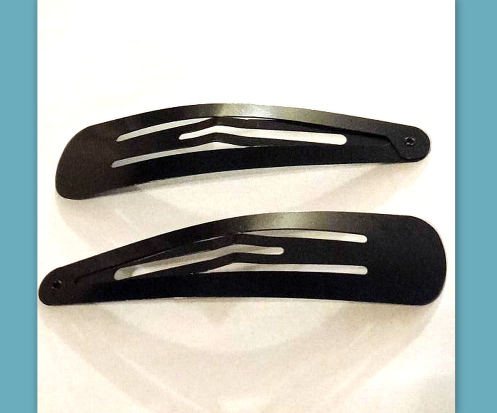 2 Extra Large 4″ Metal Snap Hair Clips pair Minimalist side Barrettes for Women