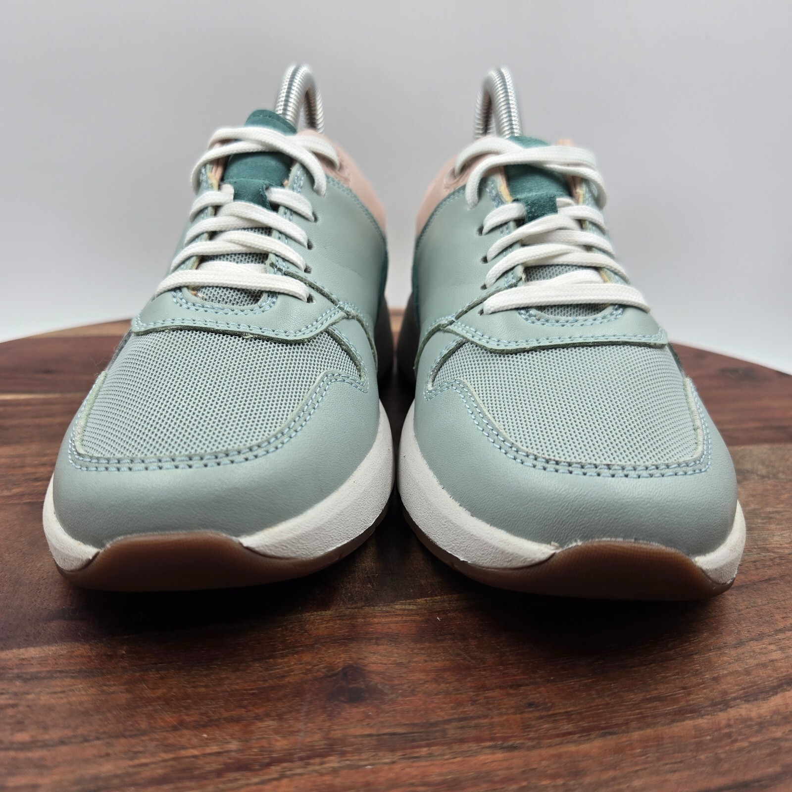 Rockport Trustride Shoes Women’s 5W Wide Green Pink Leather Comfort Sneakers
