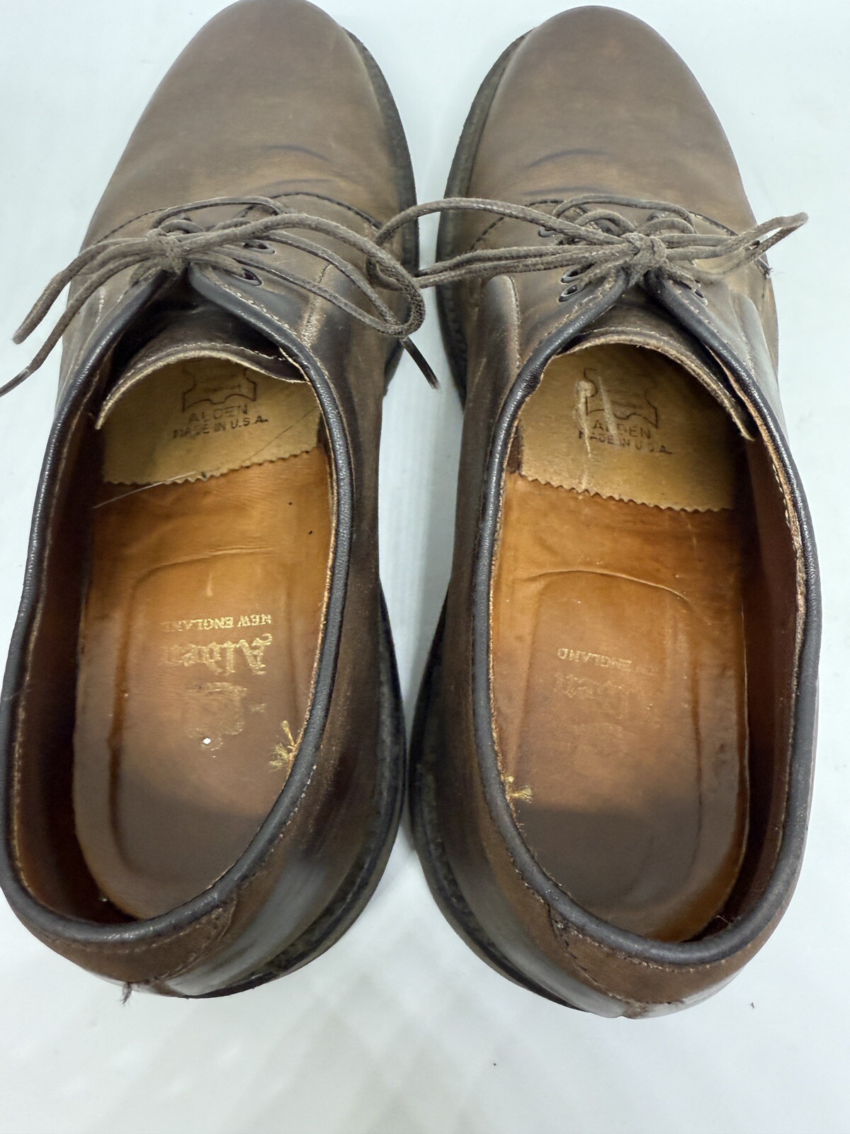 ALDEN Sz. 8 B/D Oxford Dress Shoes Goodyear Welt Oiled Leather Ombre Dk Brown .1
