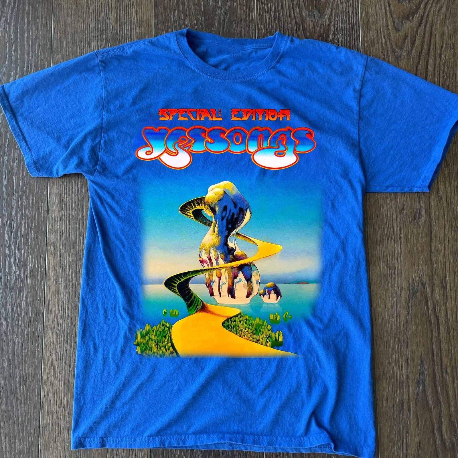 Rare Collection Yes Tour Concert Band Gift For Fan Full Size Blue Shirt MM01