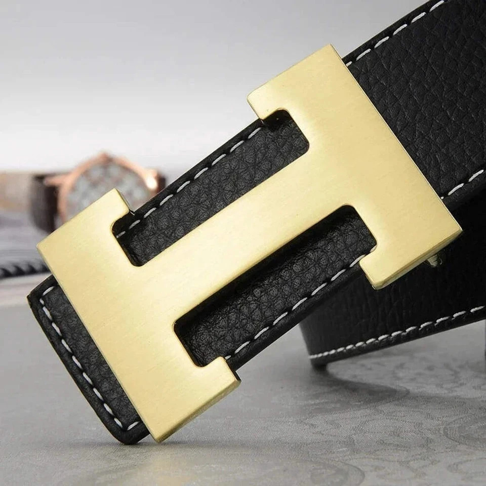 Width 3.5cm Famous Brand Belt Men Top Quality Genuine Luxury Leather Belts