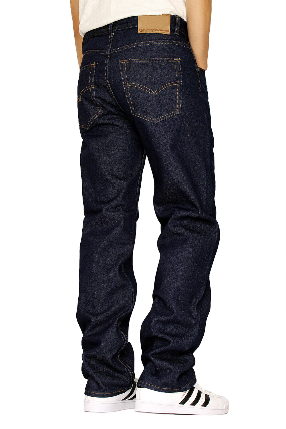 MEN’S SUPER D BLUE REGULAR FIT STRAIGHT LEG DENIM JEANS OSCAR (30-48) *FAST SHIP