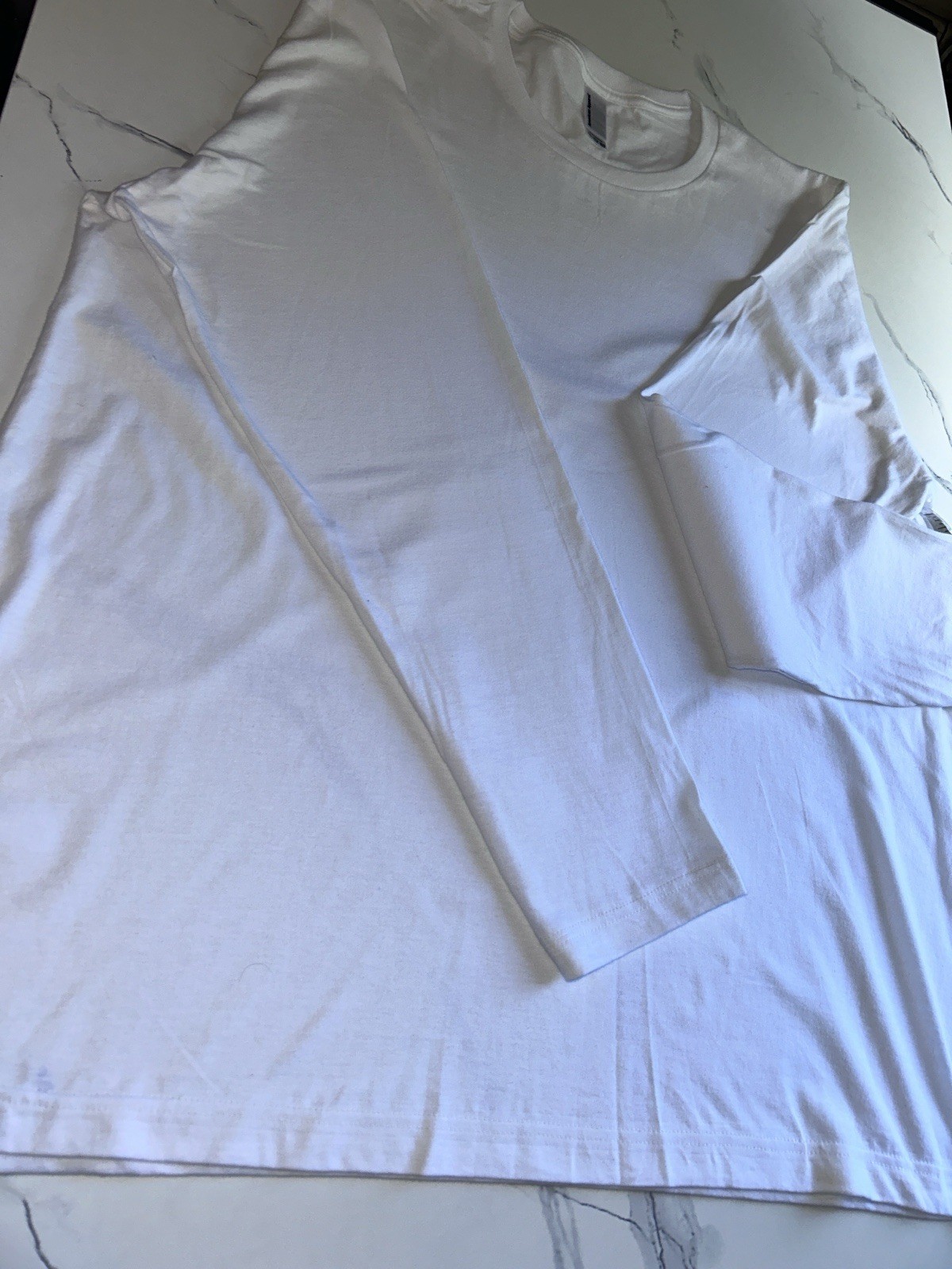 Lot of 2 American Apparel Womens 2XL White Long Sleeve Tee 100% Cotton, NWOT