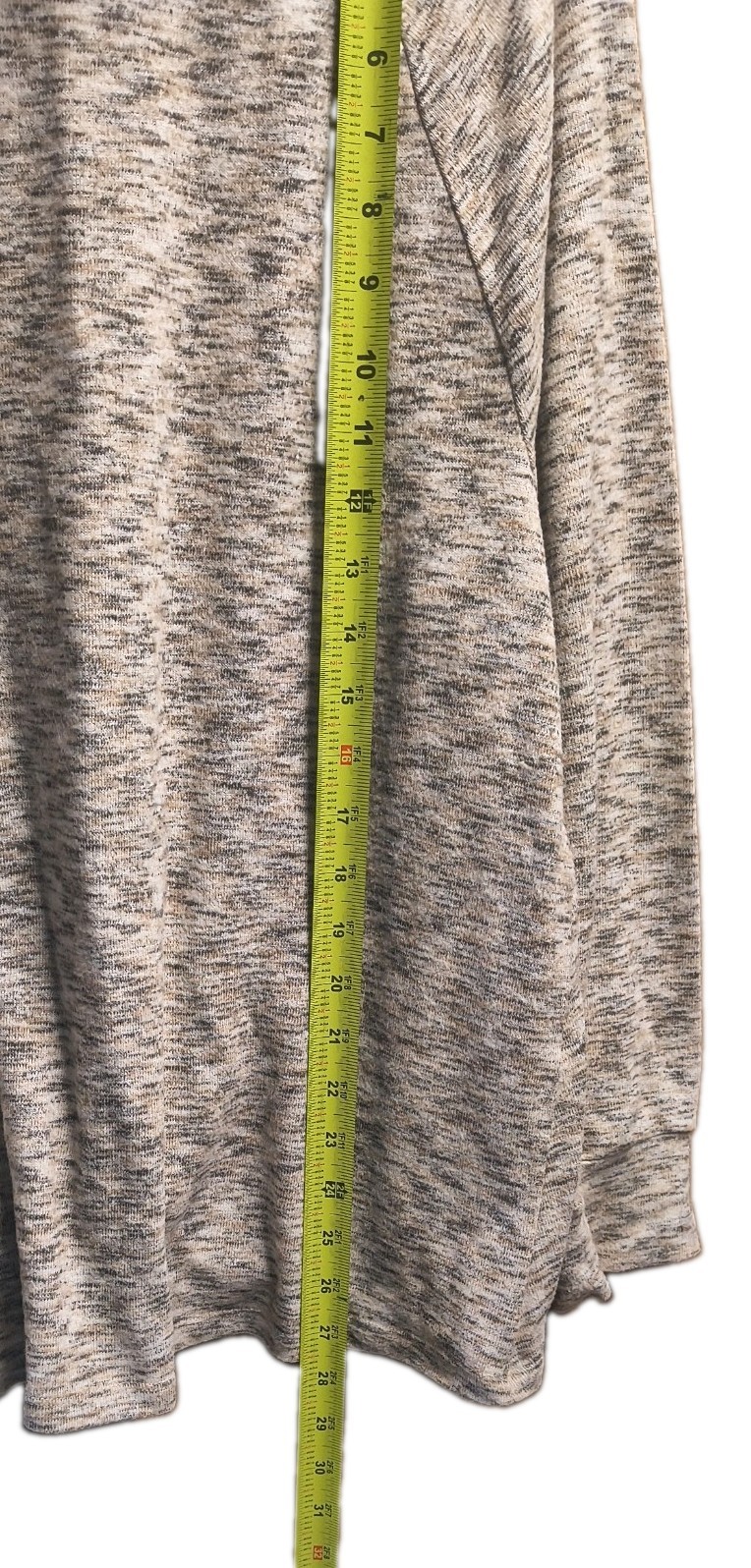 Time and Tru Womens 2XL Tan Space Dye Twist Front Long Sleeve Pullover Top